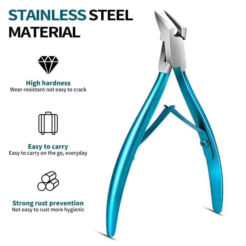 Description Picture 4 of itemNew Nail Art Stainless Steel Cuticle Scissors Nail Care Tools With Double-Fork Spring Design For Nail Clipper Dead Skin Remover