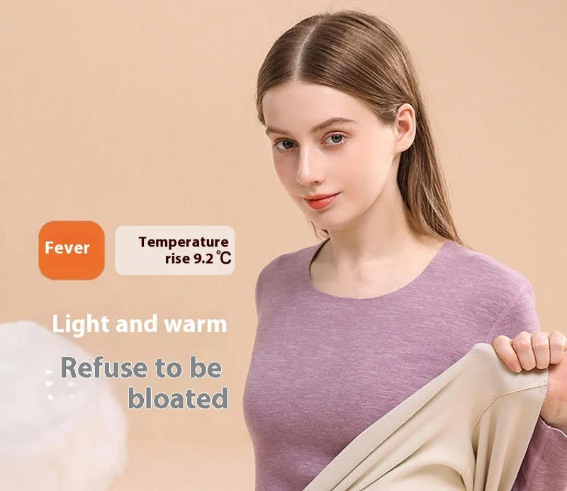 Description Picture 4 of itemAutumn and Winter Non-marking Women's Men's Thermal Underwear Set of Thickened Qiu Yi Qiu Pants De Velvet Winter Bottoming Shirt