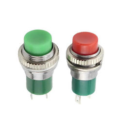 5pcs 12mm Mounting Hole 2 Pins SPST Momentary Push To ON Pushbutton Switch DS-324