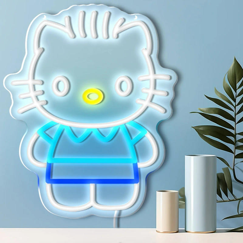 Description Picture 2 of itemHello Kitty Neon Sign for Wall Decor USB Powered Neon Light for Home Bedrroom Game Room Decor Gift for Friends Familes Kids Gift