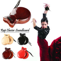 2Pcs Traditional Castanet Wood Spanish Castanets Flamenco Dance Music Instrument Percussion Wood Instruments