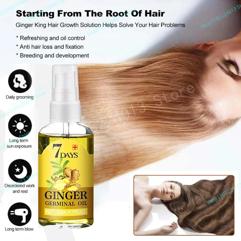 Description Picture 3 of itemGinger Hair Regrowth Shampoo Hair Growth Essence Spray Hair Oil Beauty Health Hair Growth Products For Men Women