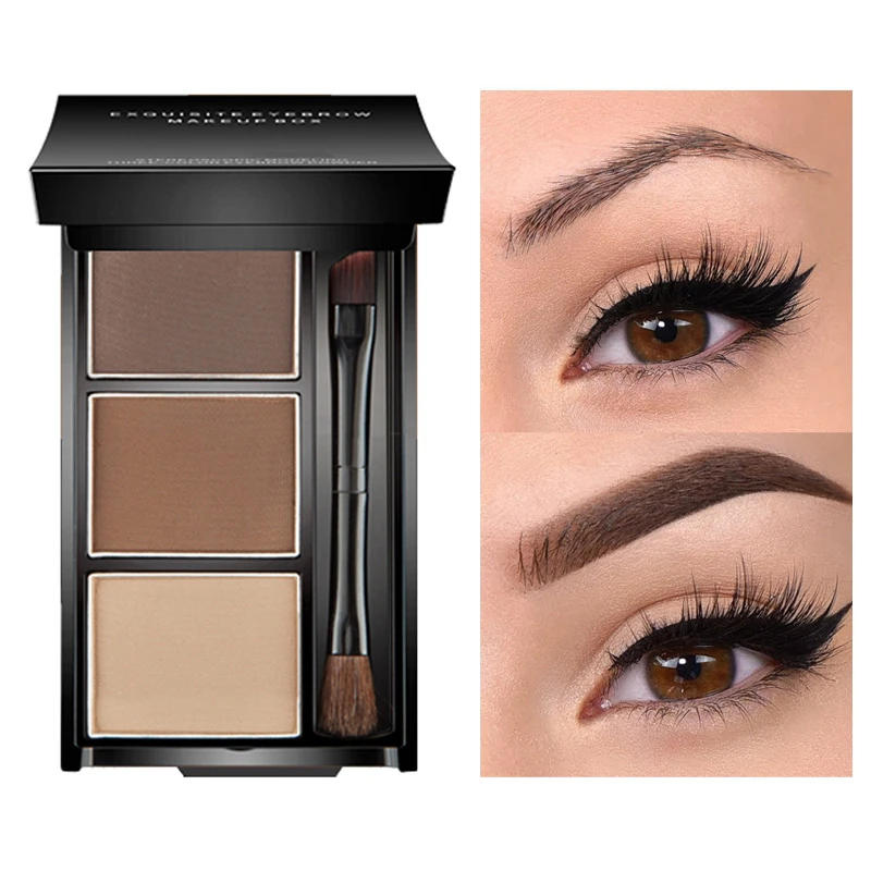 Description Picture 2 of itemLasting Eyebrow Powder Waterproof Brow Powder Tint Enhancers Pigment Natrual Eyebrow Shadow Palette with Brush Makeup Cosmetic
