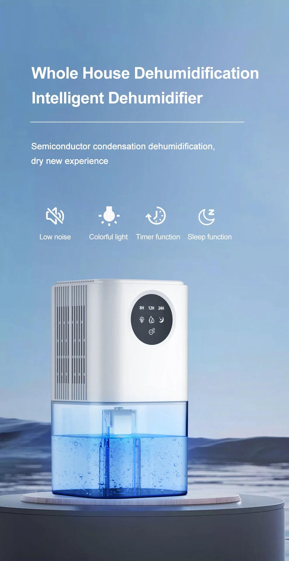 Description Picture 2 of itemHousehold Small Dehumidifier Air Dyer Large Capacity Indoor Moisture Remover Bedroom Office Silent Air Purification 1.7L