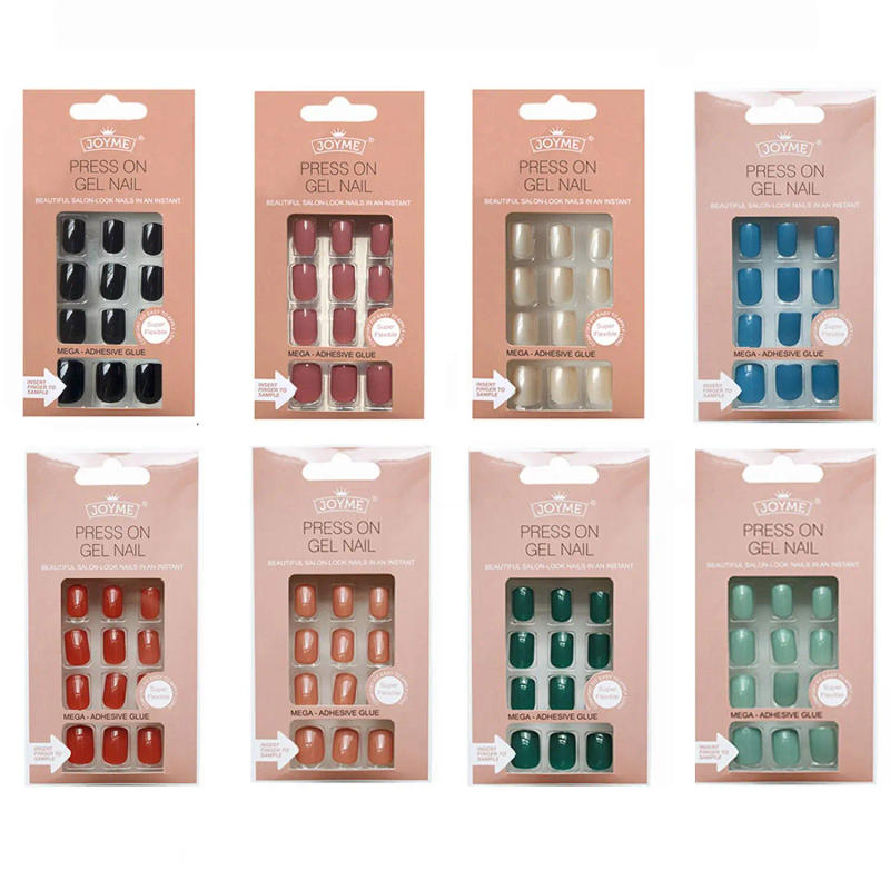 Description Picture 5 of item24pcs/Box Detachable Square Head False Nails Press On Nails Wearable Fake Nails Full Cover Nail Tips 20Colors