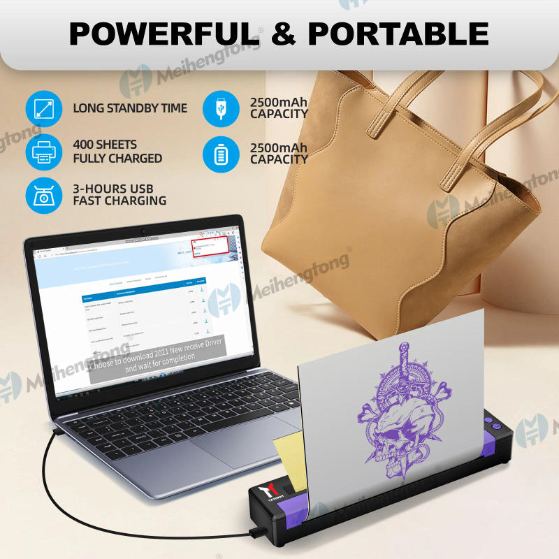 Description Picture 5 of itemMHT-Bluetooth A4 Size Thermal Tattoo Stencil Printer Portable Tattoo Stencil Printer Thermal Copier Transfer Machine Training