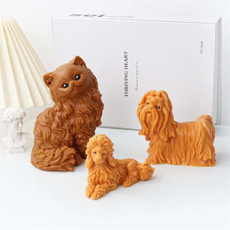 Description Picture 4 of item3D Poodle Puppy Candle Silicone Mold Cute Dogs Cats Scented Soap Resin Plaster Ice Cube Mould Candle Making Kit Home Decor Gifts
