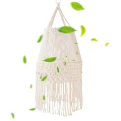Tassel Lamp Shade Handwoven Macrame Cotton Rope Lampshade Pendant Light Cover Living Room Bedroom Decorative Lampshade Tapestry