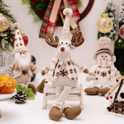 Christmas Snowman Telescopic Doll New Knitted Elk Doll Window Scene Christmas Decoration Merry Christma Gift Happy New Year
