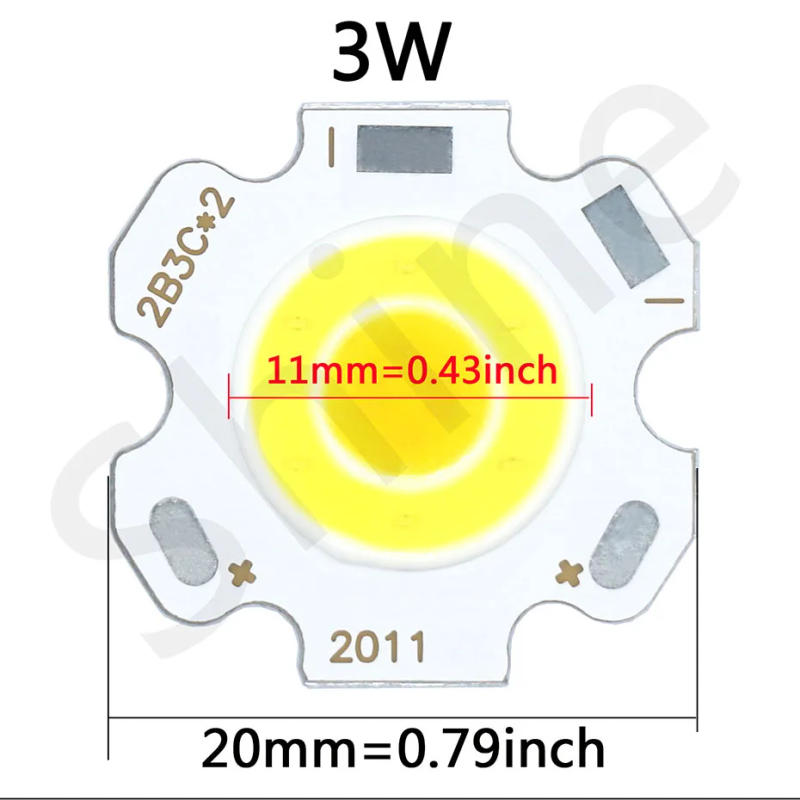 Description Picture 2 of itemTwo Color High Power COB LED Source Chip 3w 5w 7w Dual Color Light Bulb 250mA Light Bead 20mm For Spotlight Downlight Lamps DIY