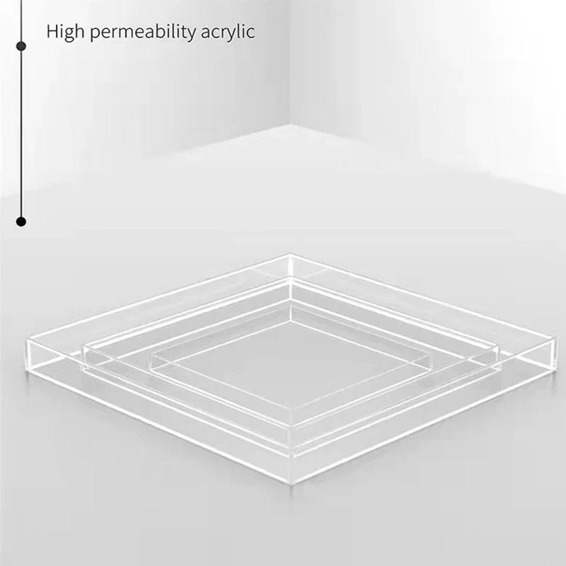Description Picture 4 of itemTransparent Acrylic Water Tank Shallow Sink Photo Studio Kit Tabletop Shooting Props Coffee Tray Desktop Cosmetics Storage Tray