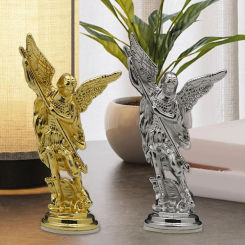 Statue of Saint Michael Archangel, Character of Saint Miguel Cristiano, Desktop Decoration Statue of Christian Guardian