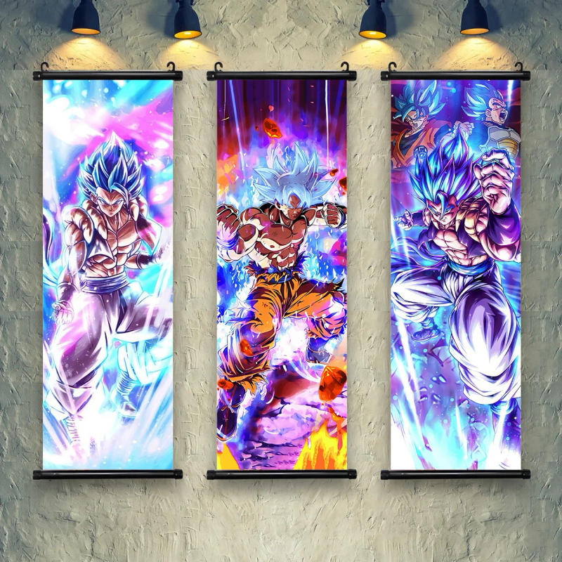 Description Picture 5 of itemPrinted Poster Anime Wall Dragon Ball Artwork Goku Pictures Bejīta Painting Canvas Super Saiyan Hanging Scrolls Home Room  Decor