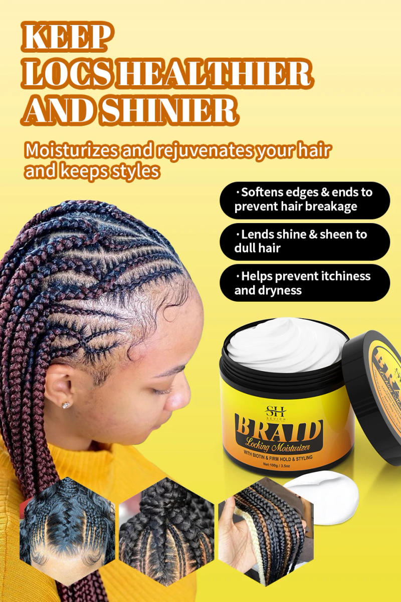 Description Picture 4 of itemBraid locking moisturizer cream Anti-Hair Loss Hair Braiding Gel Tames Cream Gel Hair Edges Cream Styling Frizz Control 100g
