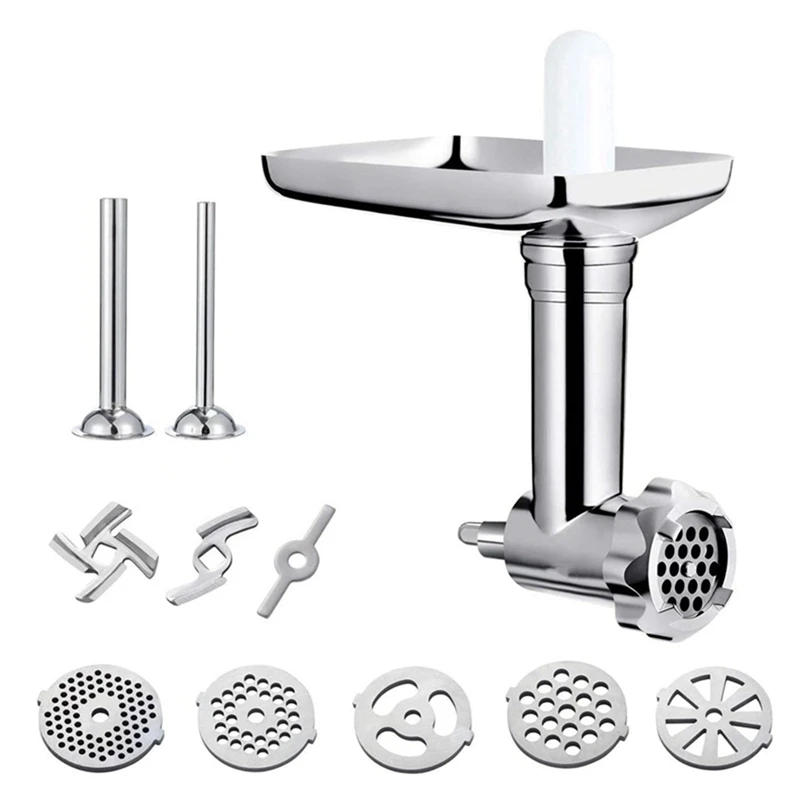 Description Picture 4 of itemFood Grinder Attachment For Kitchenaid Stand Mixers,Meat Grinder Attachments,Sausage Stuffer Tubes,4 Grinding Plates