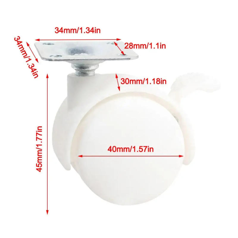 Description Picture 2 of itemChair Casters Swivel Caster Wheels Trolley Rollers Cabinet Legs Caster Roller Replacement Practical Furniture Hardware