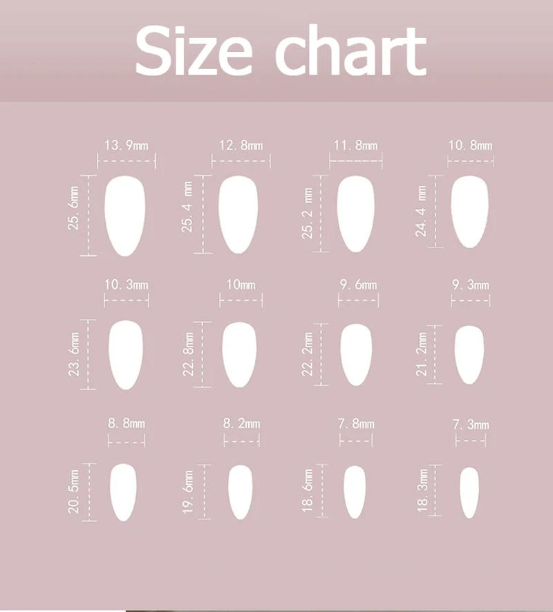 Description Picture 2 of itemWhite Pearlescent Glossy Nail Art Fashion Solid Color Almond False Nails Detachable Finished Fake Nails Press on Nails with Glue