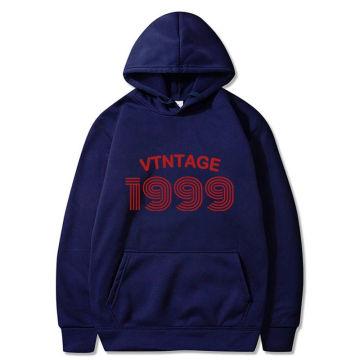 Vtntage 1999,Retro European and American Streetwear Round-Neck Hooded Sweatshirt,Fashionable Casual Sweatshirt for Men and Women