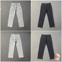 Casual   BROKEN PLANET Washed Jeans Men Women Embroidered Four Cornered Star Oversized  Denim Pants