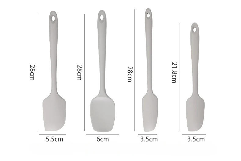 Description Picture 6 of item4pcs/set silicone spatula Food grade for baking high temperature resistant spatula mini flour cream scraper kitchen accessories