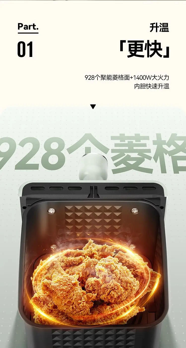 Description Picture 4 of item5L Air Fryer 10 Preset Menus Steam Auto Power Off Intelligent Timer Temperature Control Non-stick Multifunction Oven