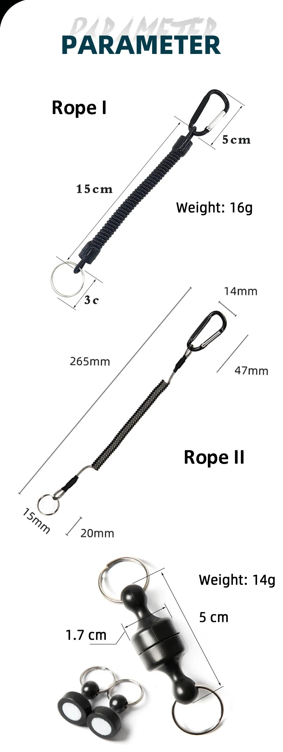 Description Picture 3 of itemMultifunctional Fishing & Outdoor & Hike Magnet Lanyards Retention Ropes Holder Pliers Lip Tackle Tools Fly Fishing Accessories