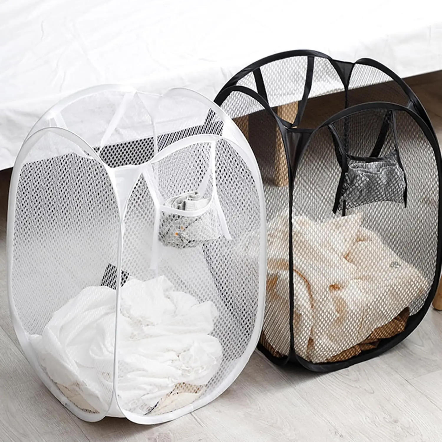 Description Picture 2 of itemPortable-type Mesh Pop-up Laundry Basket Foldable Dirty Clothes Storage Basket Large Capacity Storage Basket Home Storage