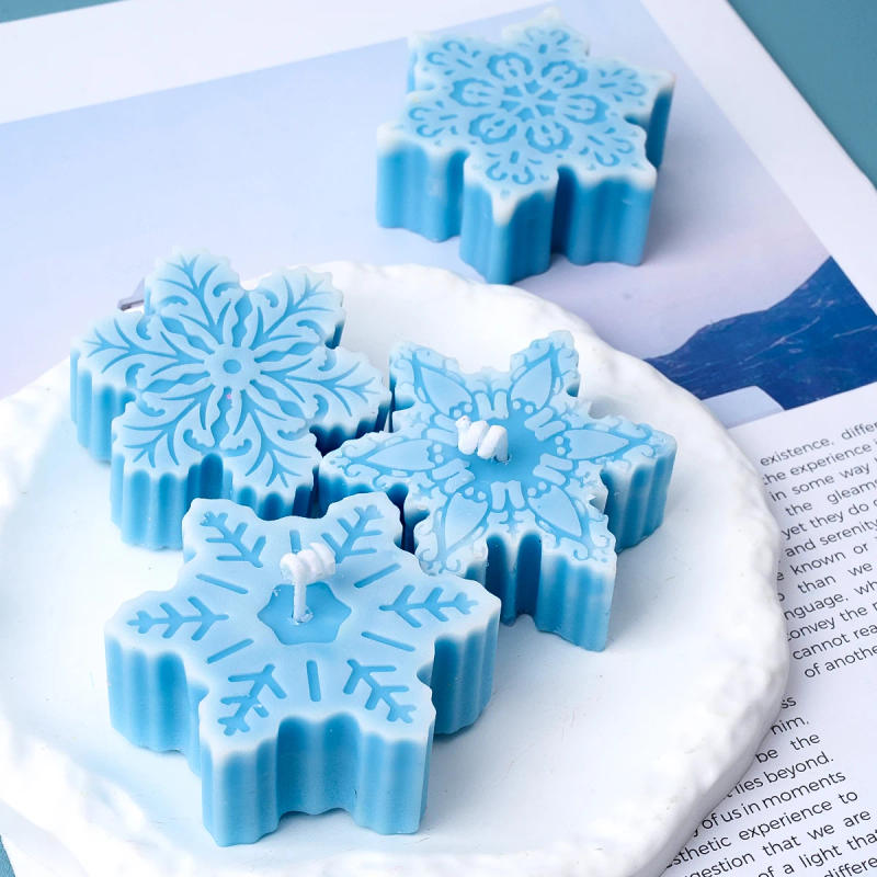 Description Picture 3 of itemChristmas Ornaments Silicone Mold DIY Snowflake Scented Candles Soap Molds Plaster Resin Craft Casting Mould Home Decor Art Gift
