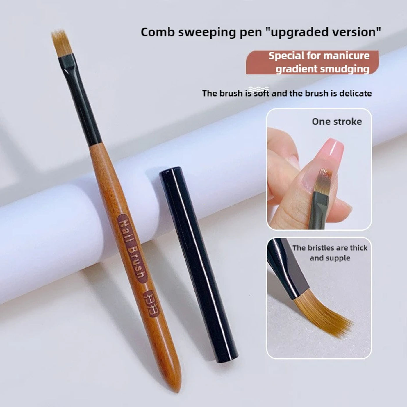 Description Picture 2 of itemGradient Nail Art Brush Acrylic Nail Ombre Pen DIY UV Gel Brushes Painting Drawing Flowers Nails Brush Manicure Tools for Salon