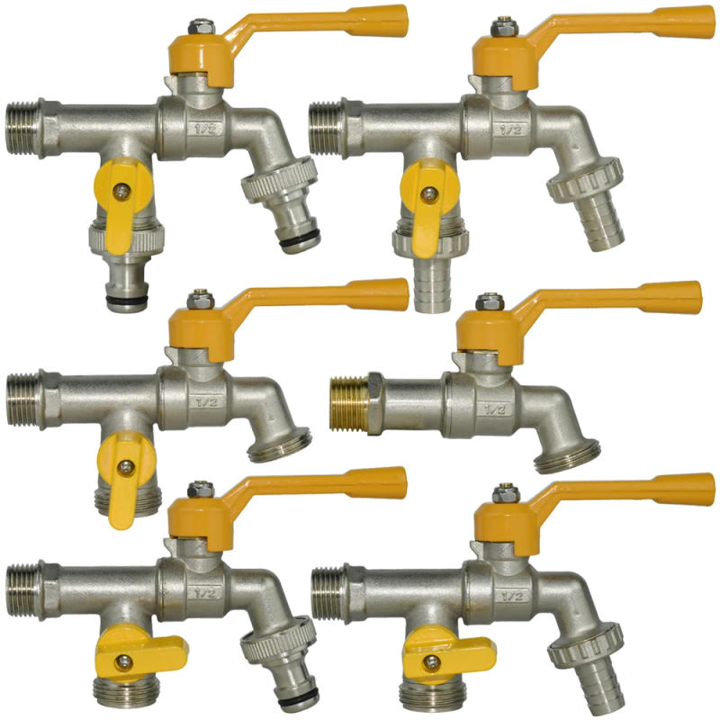 Description Picture 2 of itemGarden Hose Faucet Adapter 1/2'' IBC Water Tank Connector 2-Way 1-Way Irrigation Brass Tap Joint Replacement Fitting Ball Valve