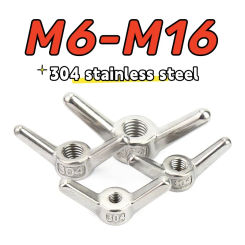 1pcs M6 M8 M10 M12 M14 M16 Butterfly Wing Nuts 304 Stainless Steel  Tighten Butterfly Threaded Nut Yuanbao Screw Threaded Nut