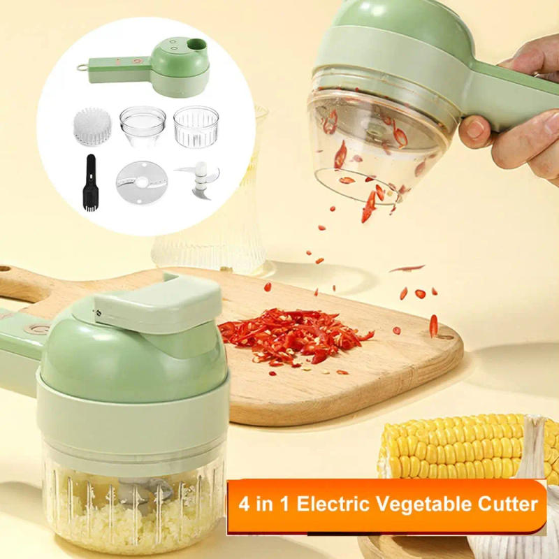 Description Picture 4 of itemHandheld Electric Vegetable Cutter Set,Wireless Food Processor for Garlic Chili Pepper Onion Ginger Celery Meat with Brus