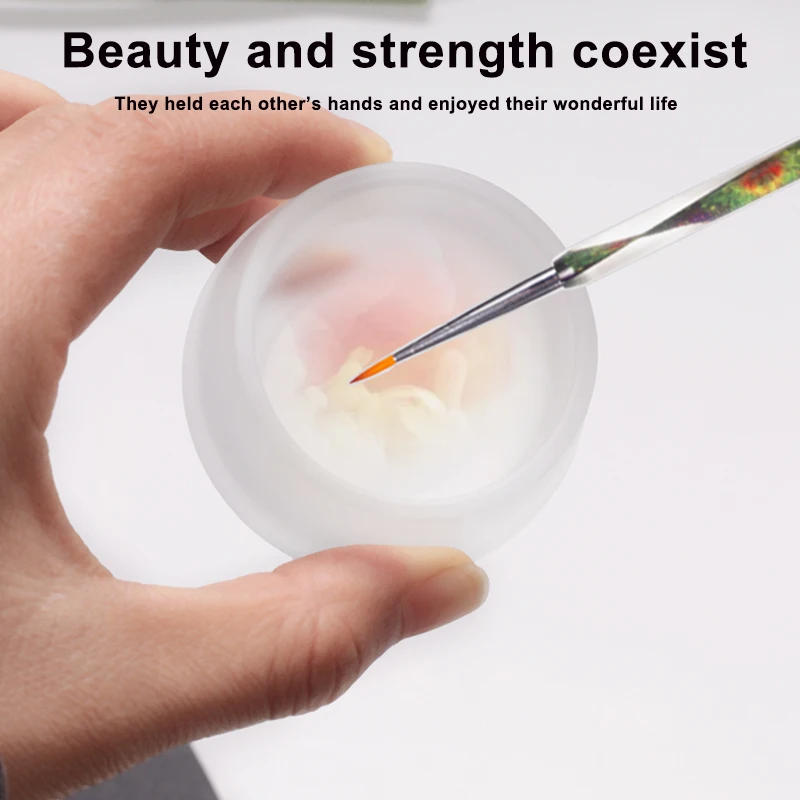 Description Picture 4 of item1PC Mini Sand Glass Dish With Stainless Steel Lid Nail Supplies For Professional Acrylic Powder Nail Art Tool Manicure Products