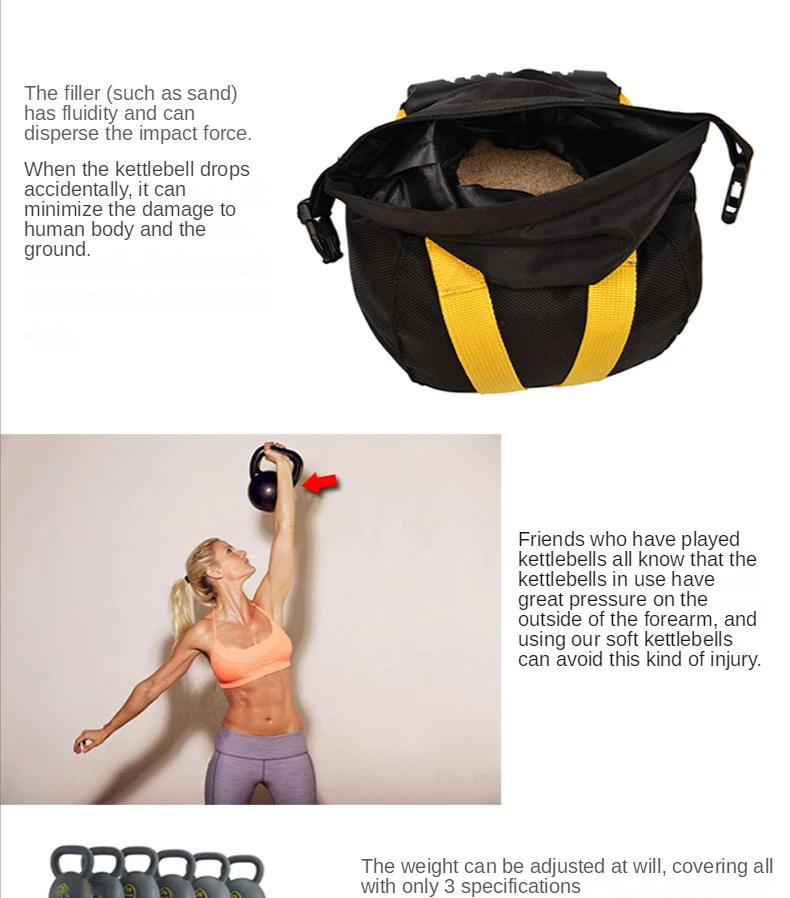 Description Picture 4 of itemSandbag Dumbbell Weightlifting Bag Weight-bearing Fitness Strength Portable Fitness Equipment Adjustable Cloth Bag Kettlebell