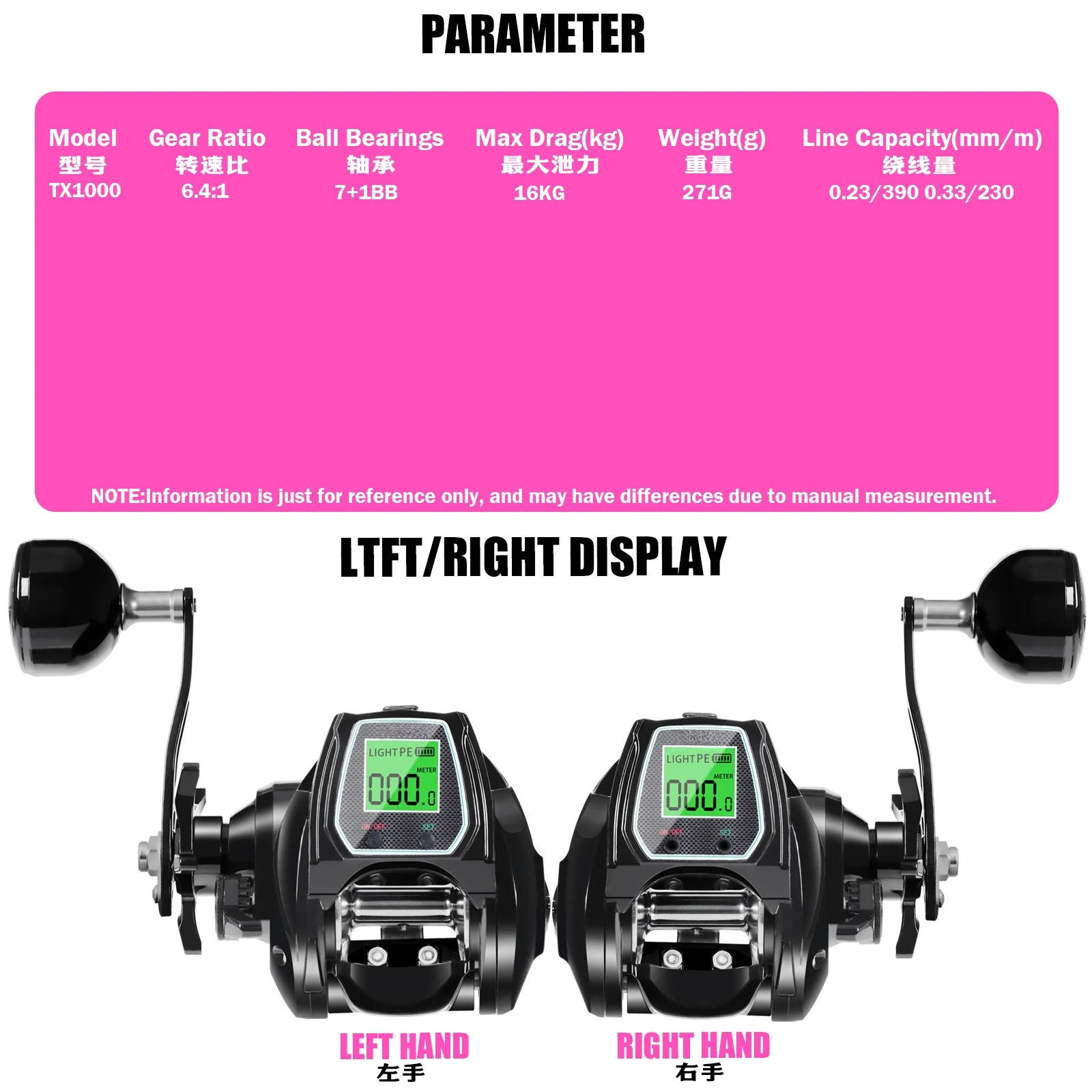 Description Picture 2 of itemLarge Wide-Body Digital Display Baitcasting Reel (for Sea/Boat/Lure/Ice Fishing, Snakehead-Specific, Cross-Border)