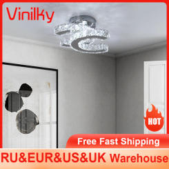 Modern K9 Crystal Ceiling Lamp Led For Dining Room Stainless Steel Ceiling Lamp Light Fixture Kitchen Lighting Lustres Luminaire