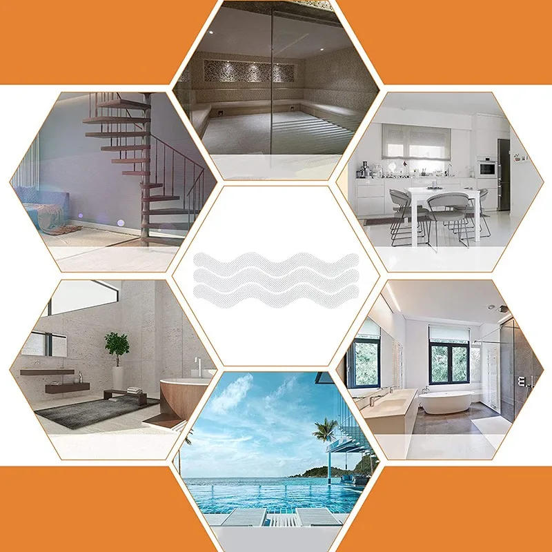 Description Picture 6 of item5/24 Pcs Anti Slip Strips Transparent Shower Stickers Bath Safety Strips Non Slip Strips for Bathtubs Showers Stairs Floors