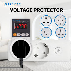 Voltage Protector Socket AC 220V Adjustable and Fixed 16A Voltage Protector Socket Voltage Safety Refrigerator