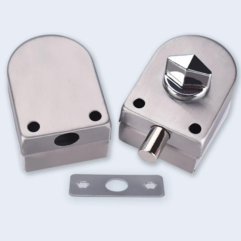 Description Picture 4 of item304 Stainless Steel Glass Door Lock Ground Bolt Ground Lock Anti-Theft Double Open Door Frameless Sliding Door Lock Hardware