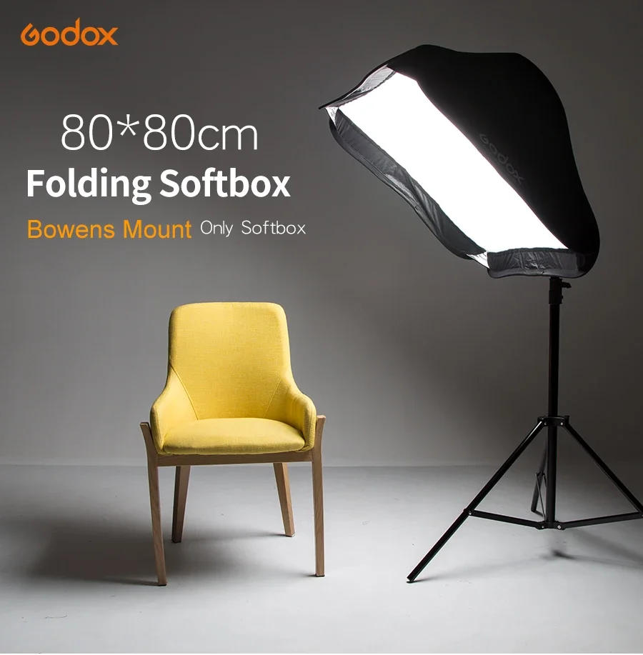 Description Picture 2 of itemGodox 40x40 50x50 60x60 80x80cm Softbox with S1 S-Type Bracket Honeycomb Grid Bowens Mount Flash Bracket Mount Foldable Softbox