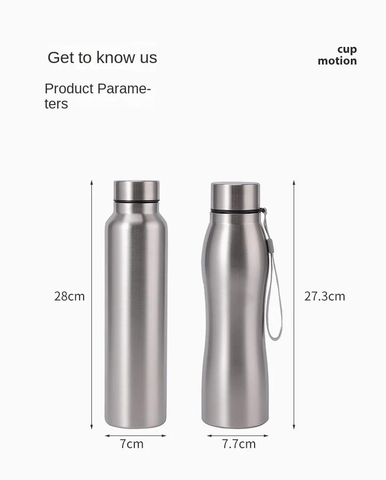 Description Picture 4 of itemHigh Quality 1000ml Stainless Steel Sport Water Bottle Single-layer Rugged Water Cup Metal Flask Drinkware Camping Sports Gym
