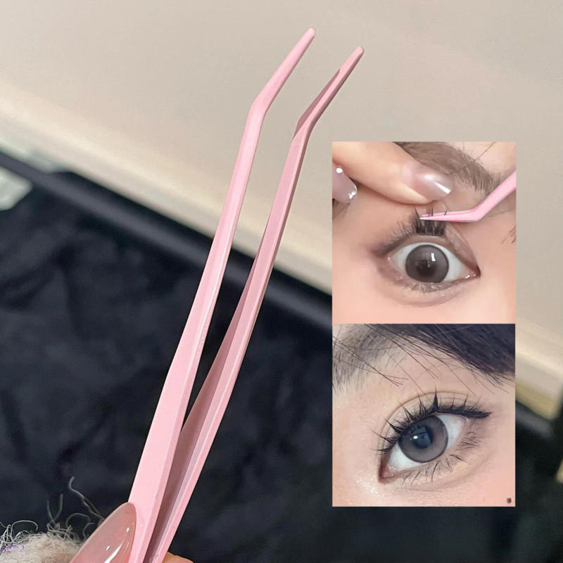 Description Picture 3 of itemStainless Steel Eyelash Tweezers False Eyelashes Applicator lash extenstions Removal Tweezer fake Lashes Extension makeup tools