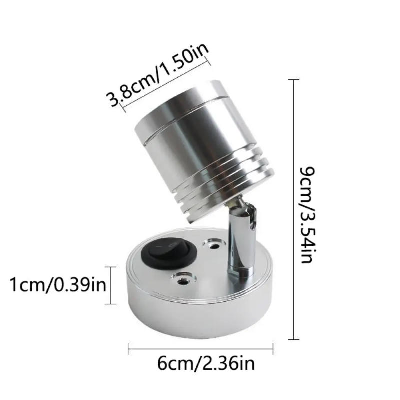 Description Picture 3 of itemDurable Wall Mounted Reading Lamp Touch Switch Swivel Head RV LED Light Caring Eyes Adjustable Wall Lighting Ships