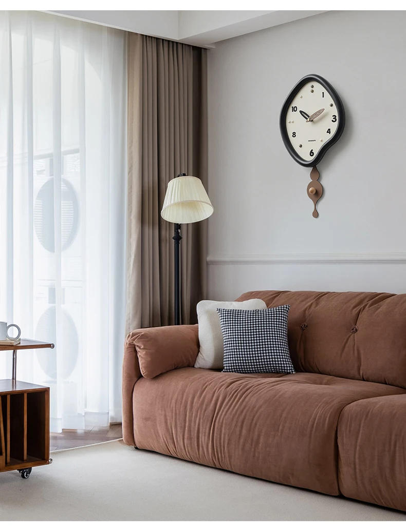 Description Picture 5 of itemAesthetic Unique Clock Advanced Sense New Creative Simple Wall Battery Decor Design Parts Minimalist Wanduhren Pendulum Clock