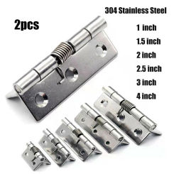 2pc Self Closing Stainless Steel Spring Door Hinge Hardware 1/1.5/2/2.5/3/4Inch For Cabinet Door Jewelry Box Connection Hardware