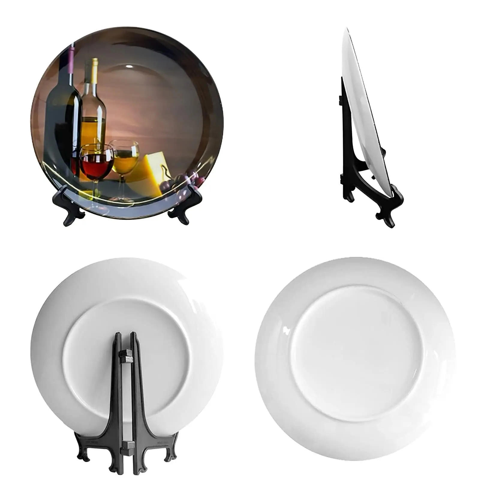 Description Picture 2 of itemEuropean Art Plate Ceramic Decorative Ornaments Dish Cake Candle Tray Retro Sign Board for Home Decor Sofa Background