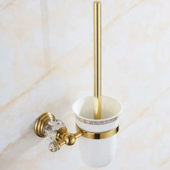 Square Design Bathroom Accessories Wall Mounted Matte Black Stainless Steel Bathroom Toilet Brush Holder with Brush