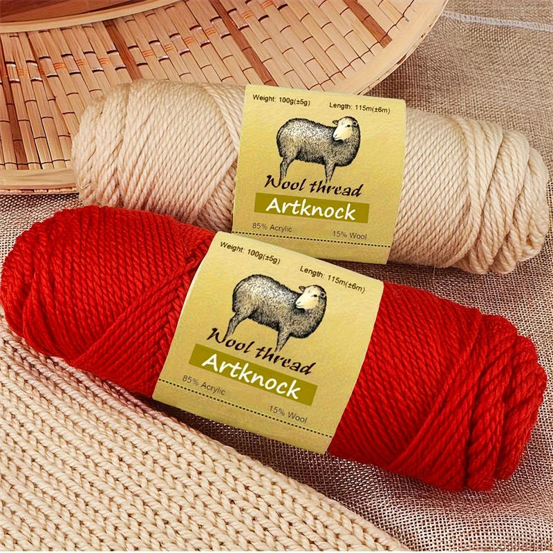Description Picture 5 of item1pc 100g DIY Soft Thick Wool Yarn Woolen Crochet Yarn Hand Knitting Wool Yarn Knitting Sweater Thread