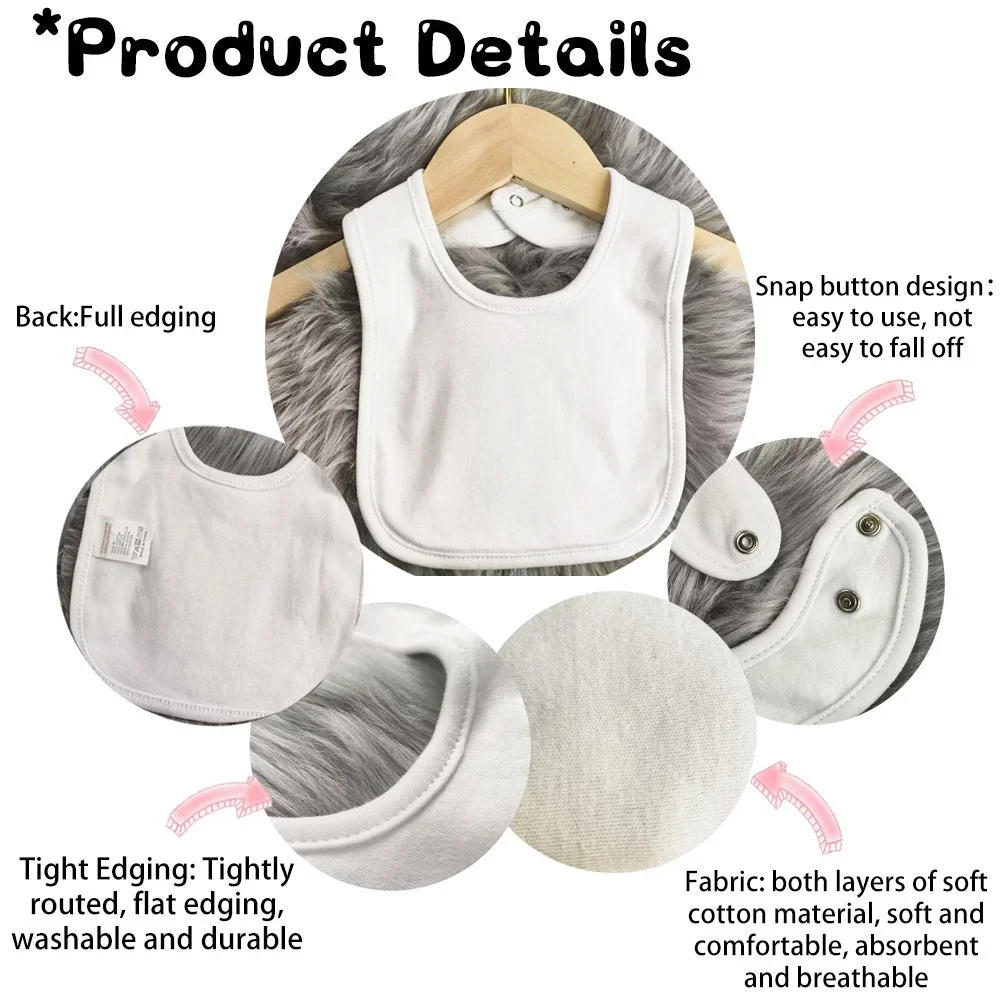 Description Picture 3 of itemFunny Spanish Printed Baby Outfit Bibs Boys Girls Cotton Bib Newborn Heart Print Saliva Towel  Infant Outfits Bib Best Gifts