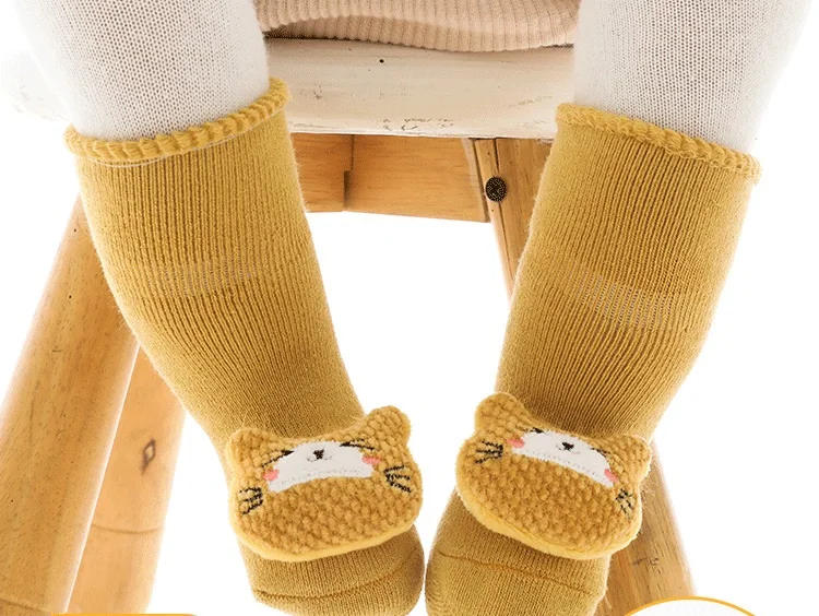 Description Picture 2 of itemCute Cartoon Baby Socks Girls Boys Rabbit Bear Anti Slip Soft Warm Winter Autumn Toddler Indoor Floor Thicken Socks For Kids